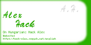 alex hack business card